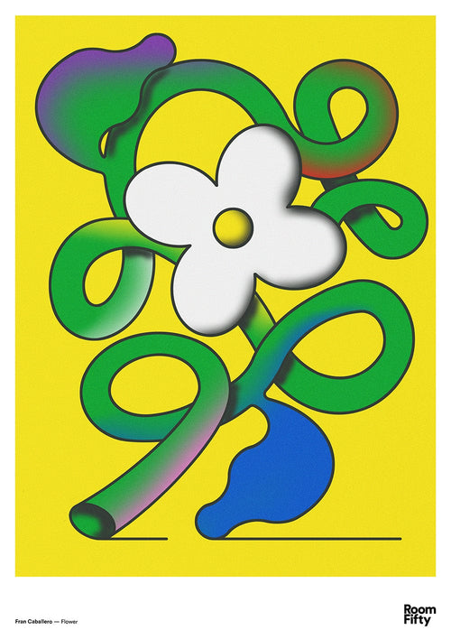 Captain Cyan Poster A2 (42x59.4cm) Fran Caballero | Flower | Poster