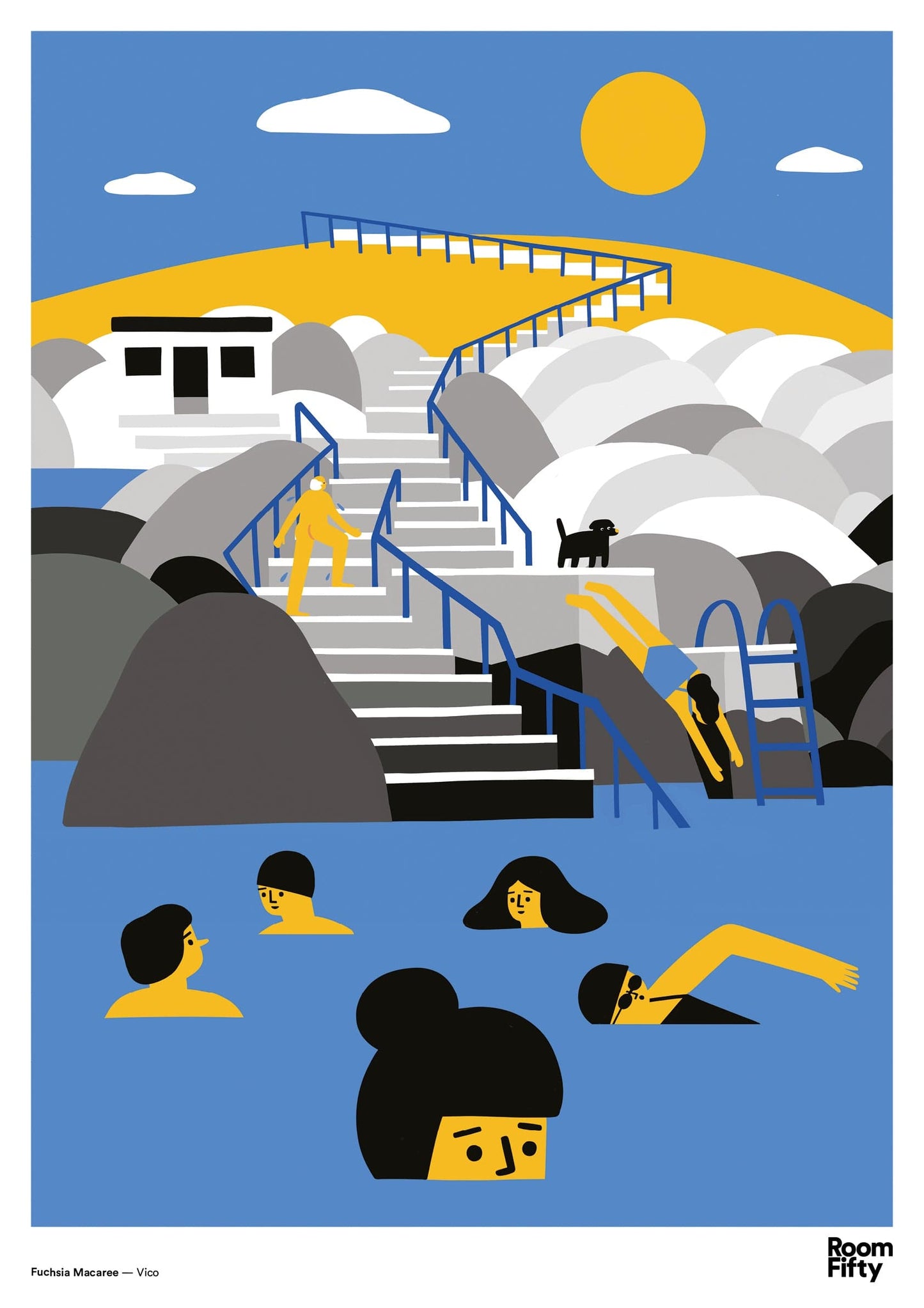 Captain Cyan Poster A2 (42x59.4cm) Fuchsia Macaree | Vico | Poster