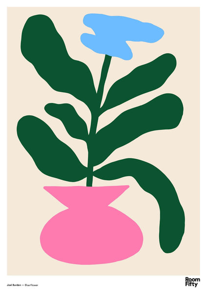 Captain Cyan Poster A2 (42x59.4cm) Joel Burden | Blue Flower | Poster