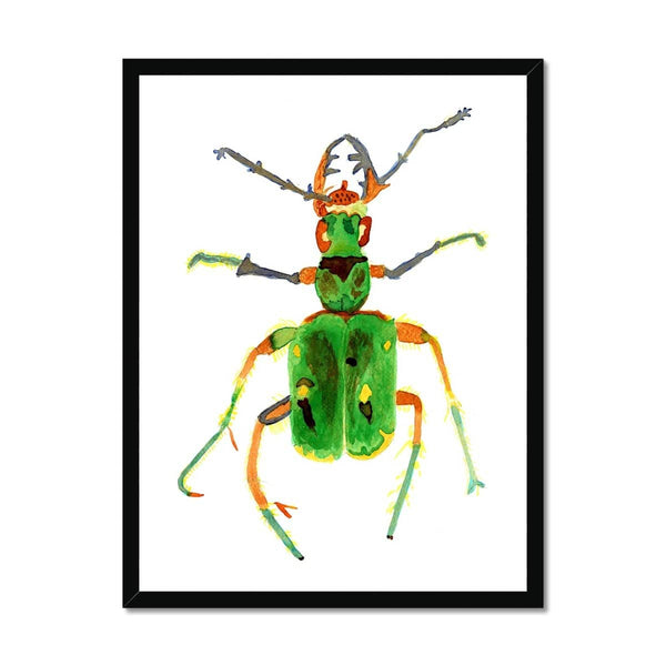 Prodigi Fine art 18"x24" / Black Frame Green Tiger Beetle Framed Print