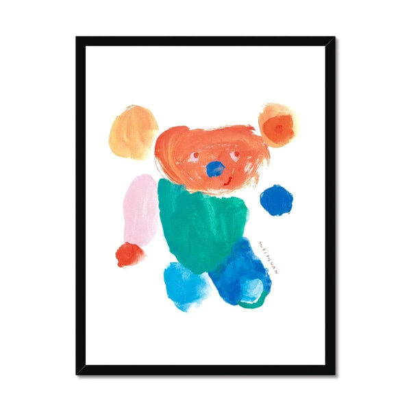 Prodigi Fine art 18"x24" / Black Frame Rainbow Bear Framed Print