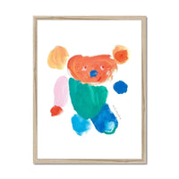 Prodigi Fine art 18"x24" / Natural Frame Rainbow Bear Framed Print
