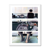 Prodigi Fine art 18"x24" / White Frame Endless Cycle of Dirty Dishes Framed Print