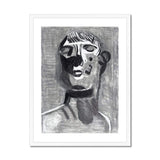 Prodigi Fine art 18"x24" / White Frame Nancy Clayton | The Man Looking Up at the Moon Framed Print