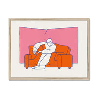 Prodigi Fine art 24"x18" / Natural Frame Couchsurfing Framed Print