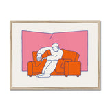Prodigi Fine art 24"x18" / Natural Frame Couchsurfing Framed Print